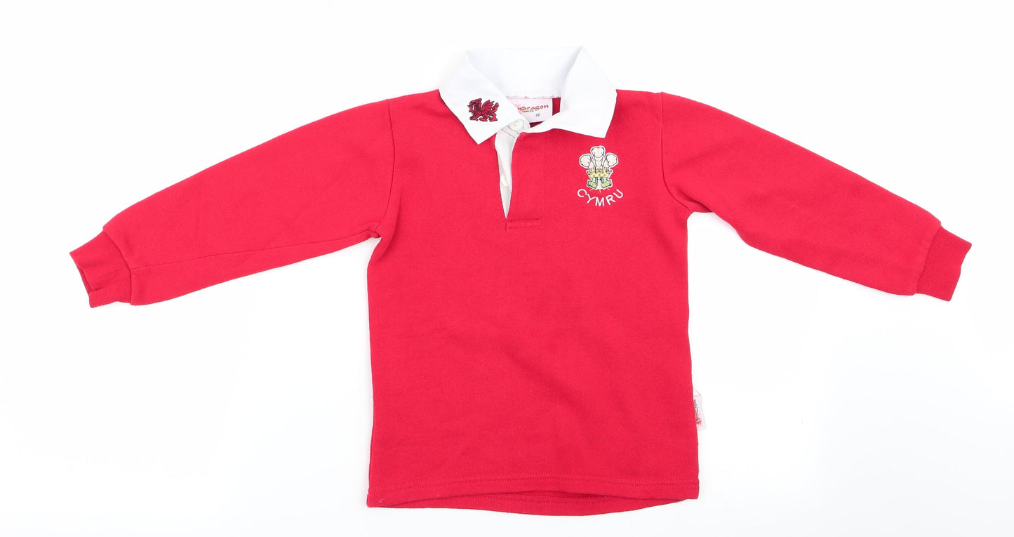Pendragon Wales Boys Red   Pullover Jumper