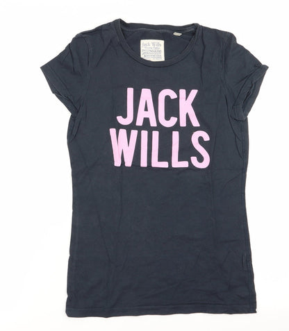Preloved Jack Wills Womens Blue   Basic T-Shirt Size 8 - Front