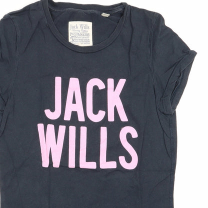 Preloved Jack Wills Womens Blue   Basic T-Shirt Size 8 - Detail