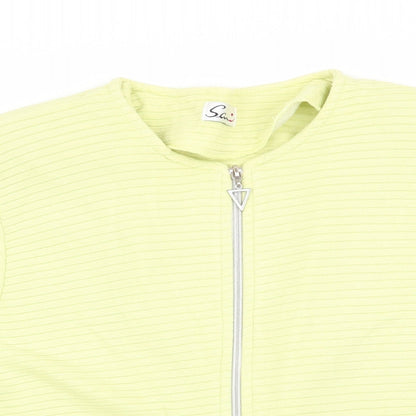 Preloved Samio Womens Green   Jacket    - Short Sleeve Full Zip - Detail