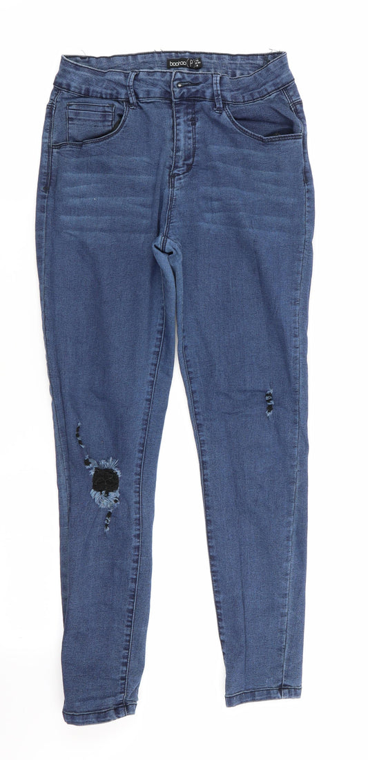 Preloved Boohoo Womens Blue   Skinny Jeans Size 12 L25 in - cropped - Front