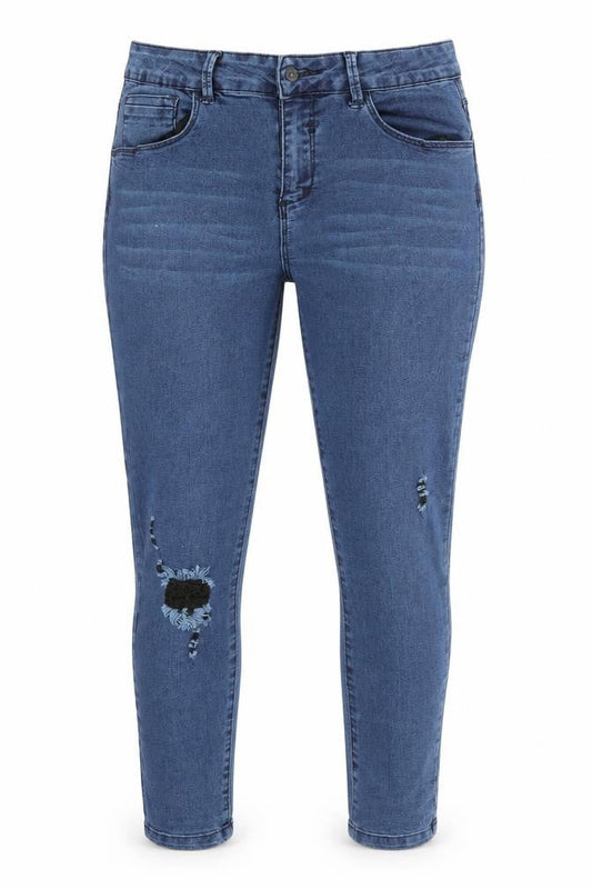 Boohoo Womens Blue   Skinny Jeans Size 12 L25 in - cropped