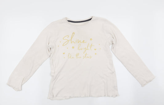 George Girls White Solid   Pyjama Top Size 11-12 Years  - Shine like the Stars