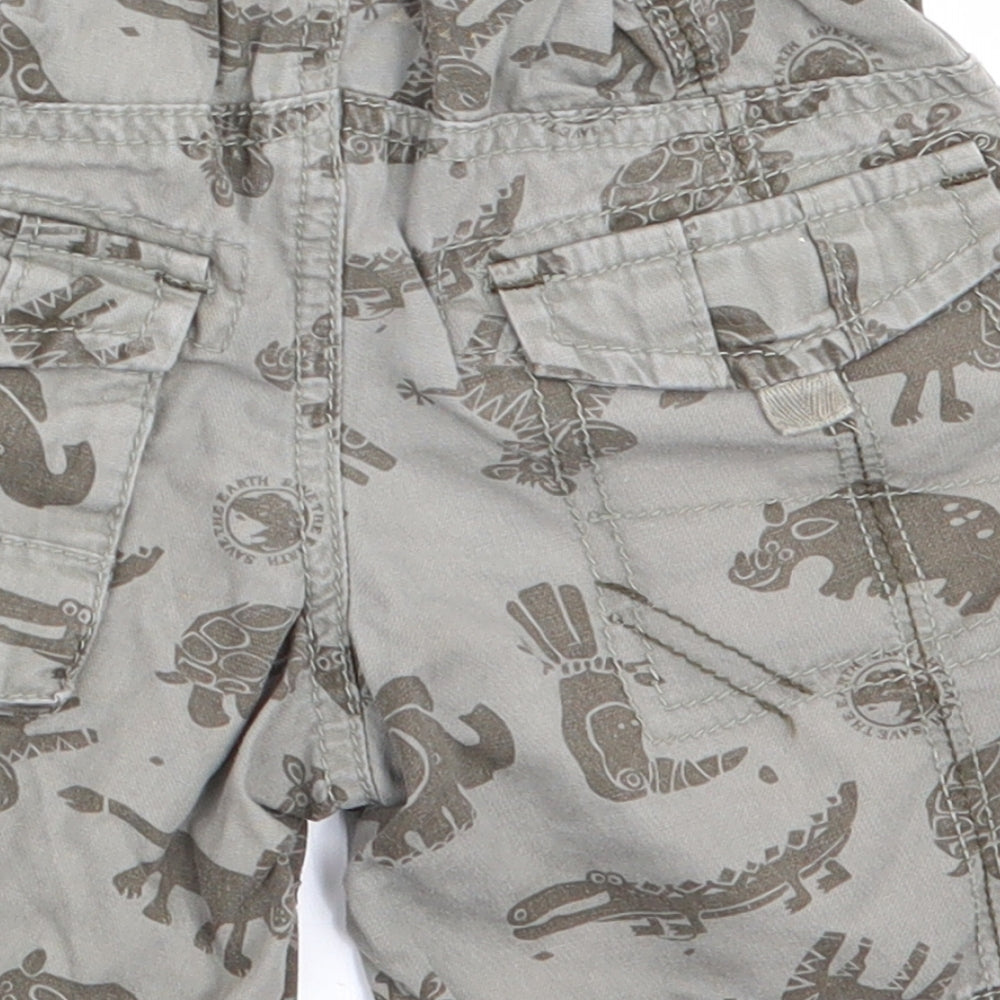 NEXT Boys Green Animal Print  Cargo Trousers Size 9-12 Months  - alagator