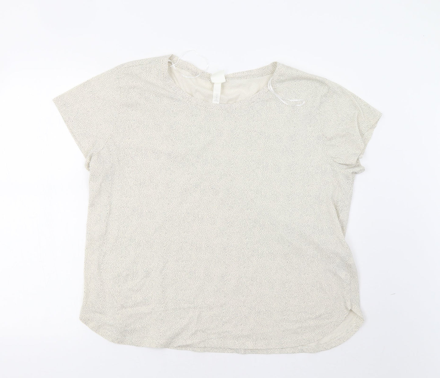 H&M Womens Ivory Polka Dot  Basic Blouse Size XL