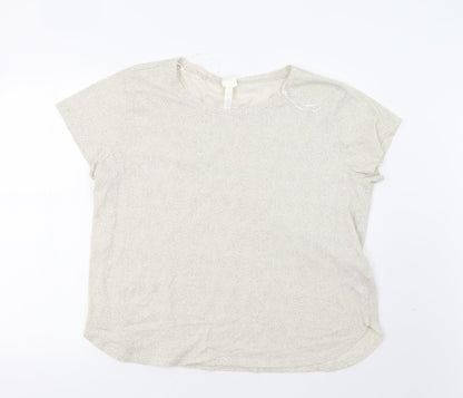 H&M Womens Ivory Polka Dot  Basic Blouse Size XL