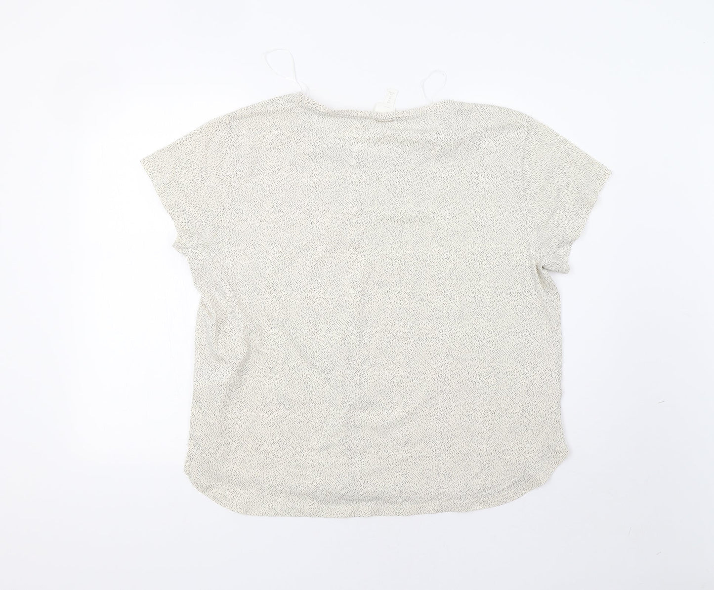 H&M Womens Ivory Polka Dot  Basic Blouse Size XL