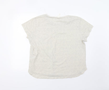 H&M Womens Ivory Polka Dot  Basic Blouse Size XL