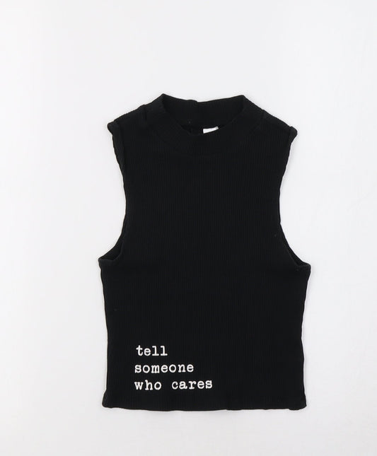 H&M Womens Black   Basic T-Shirt Size S