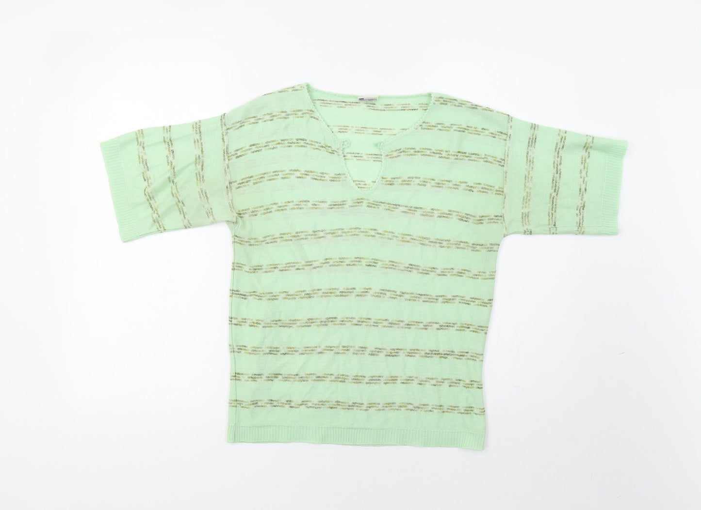 Delamare Womens Green Striped  Pullover Jumper Size 12