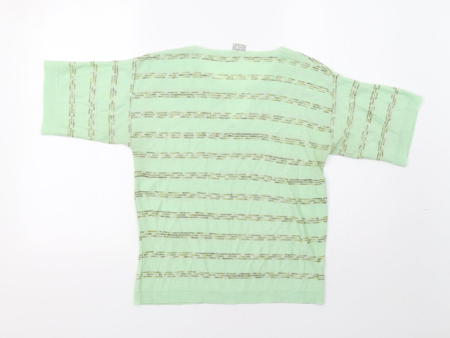 Delamare Womens Green Striped  Pullover Jumper Size 12