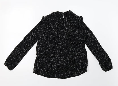 New Look Womens Black Polka Dot  Basic Blouse Size 8