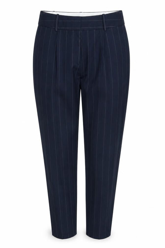M&S Womens Blue Striped  Trousers  Size 12 L24 in
