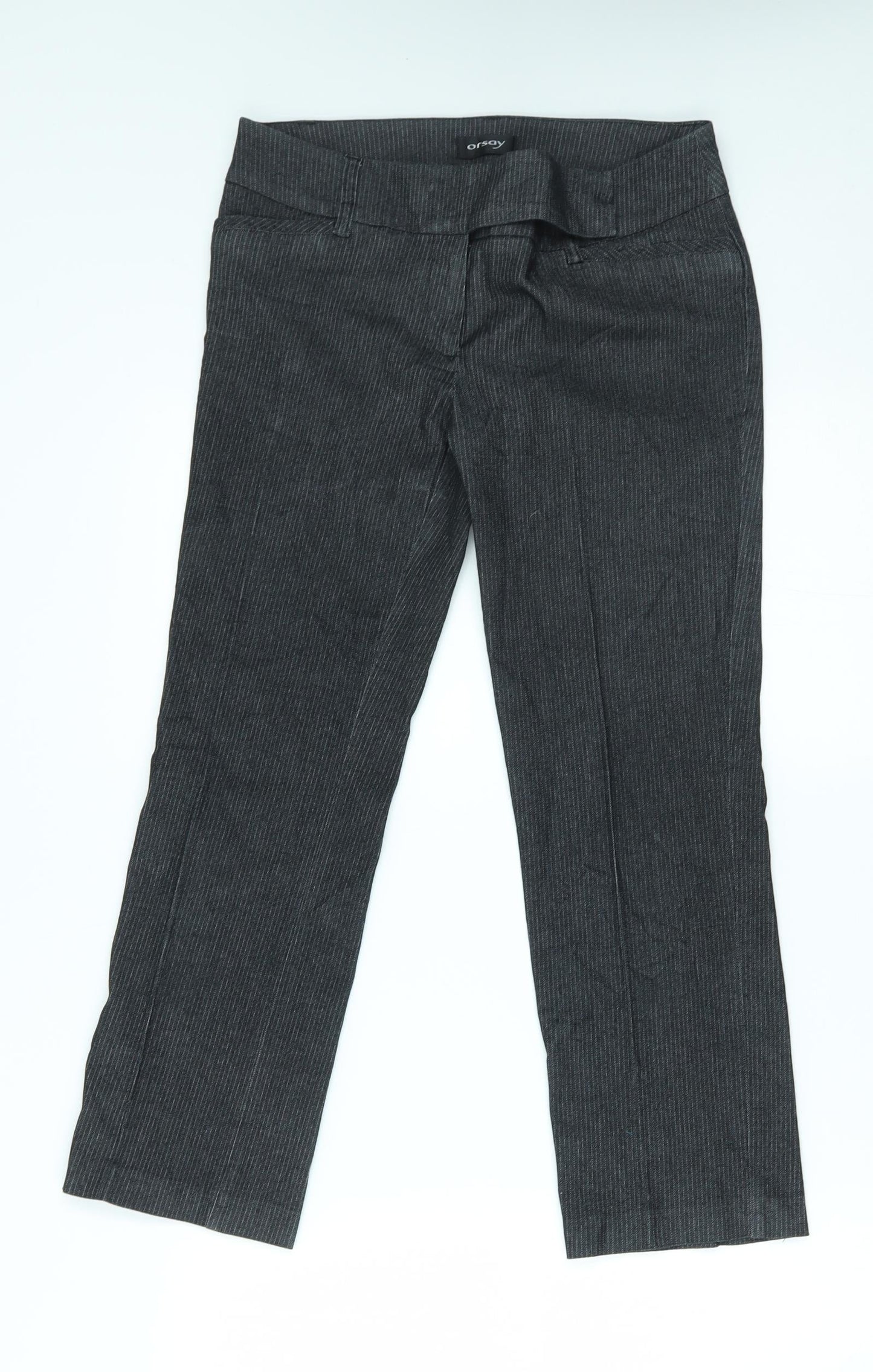 ORSAY Womens Black Striped  Trousers  Size 8 L24 in