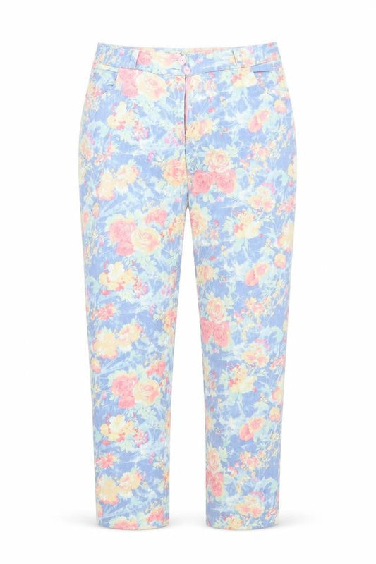 ango Womens Blue Floral  Straight Jeans Size 30 in L26 in
