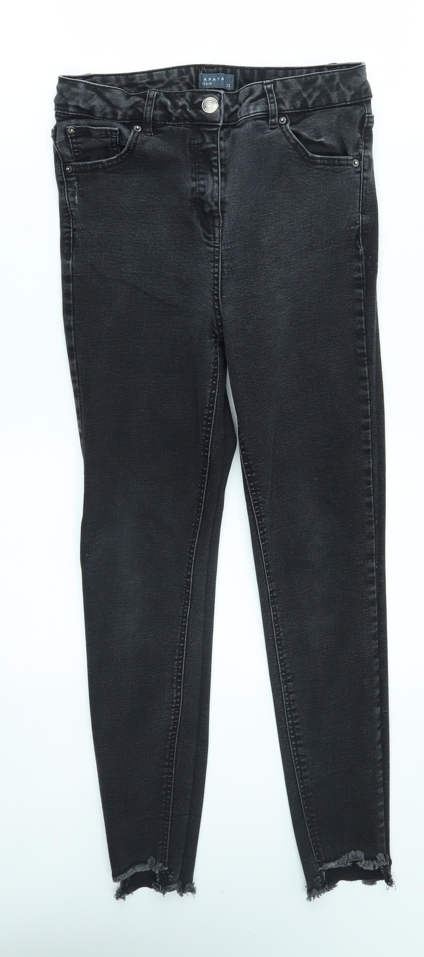 Papaya Womens Black   Skinny Jeans Size 12 L26 in