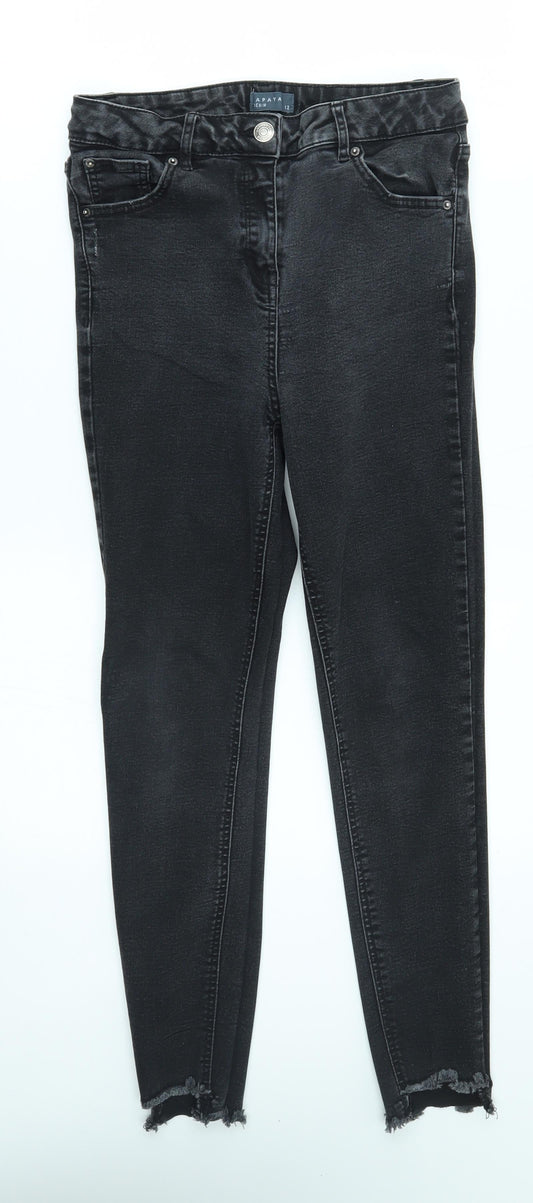 Papaya Womens Black   Skinny Jeans Size 12 L26 in