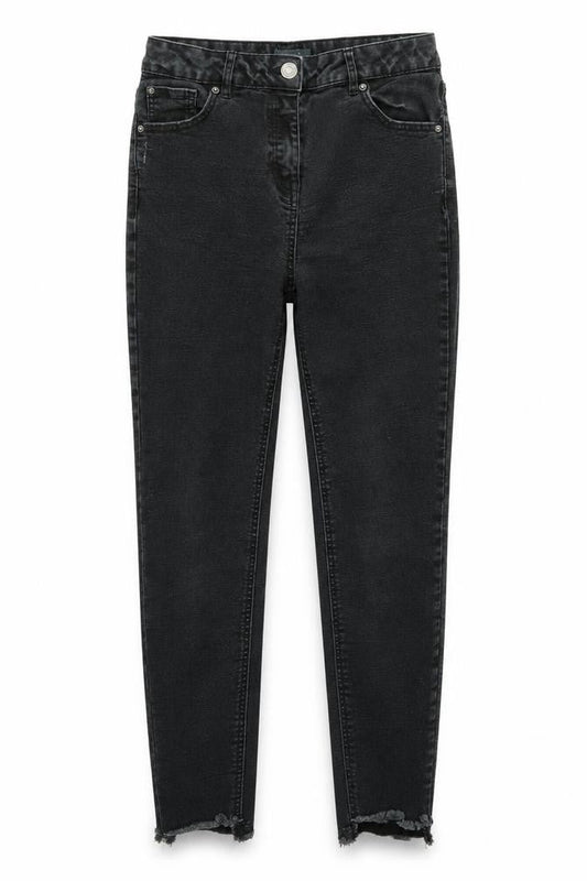 Front view of Papaya women’s black skinny jeans, size UK 12, 26-inch leg