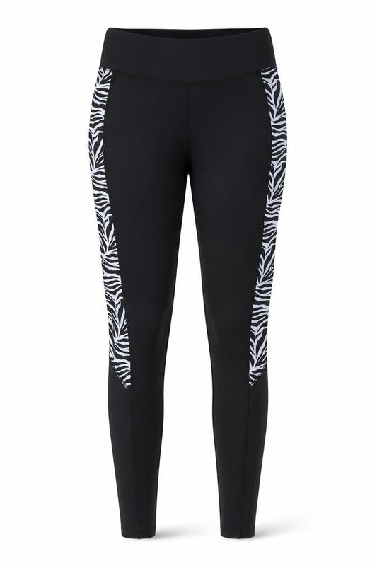 New Look Womens Black Animal Print  Compression Leggings Size S L26 in