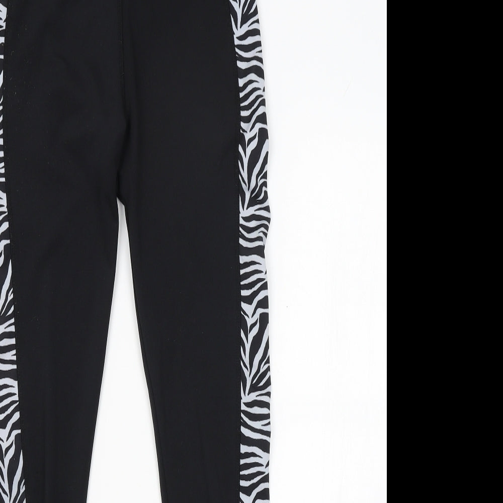 New Look Womens Black Animal Print  Compression Leggings Size S L26 in