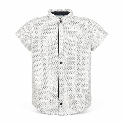 River Island Boys White Geometric  Basic Button-Up Size 12 Years