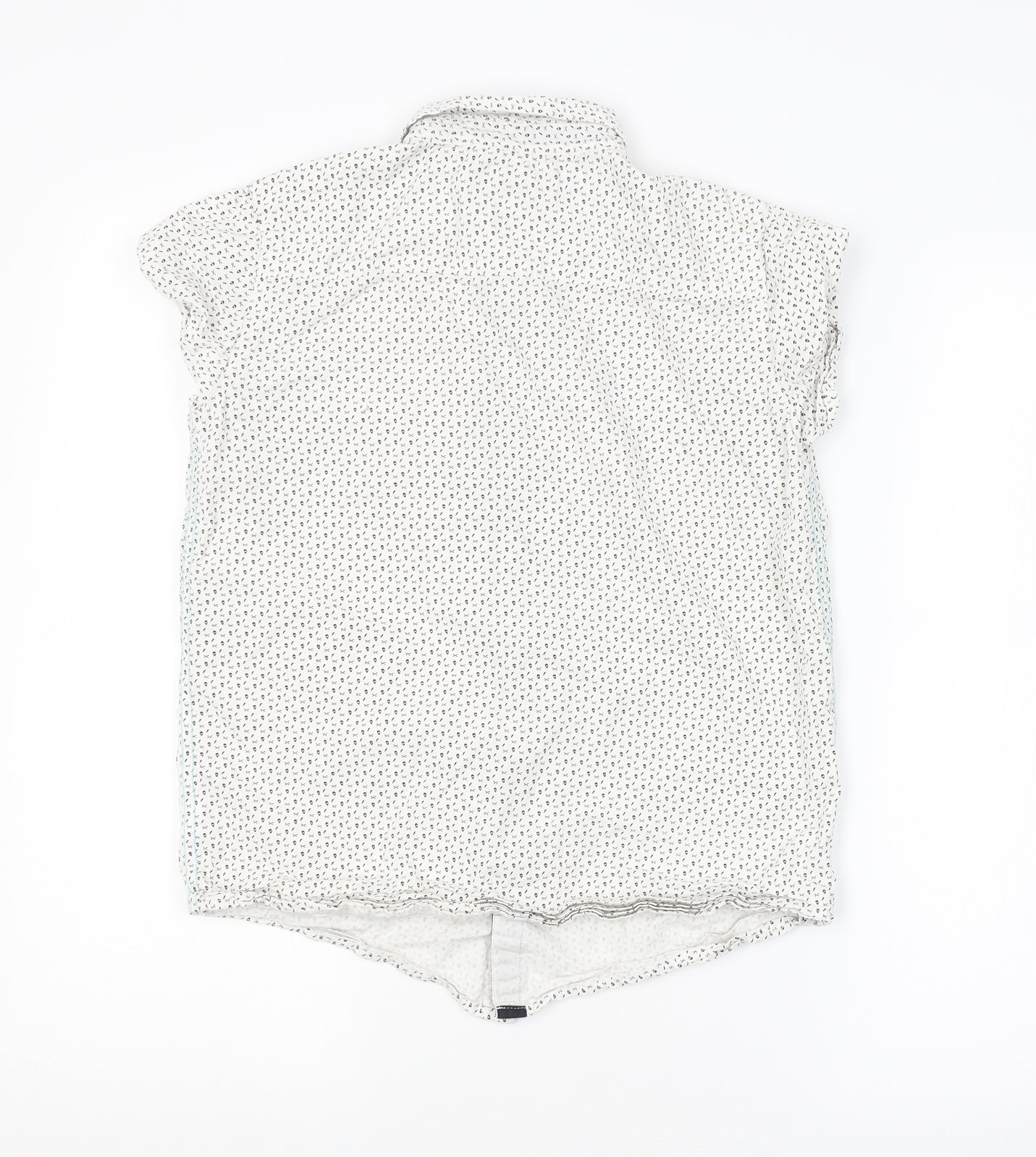 River Island Boys White Geometric  Basic Button-Up Size 12 Years
