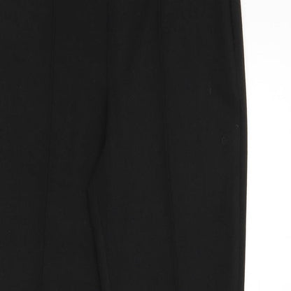 Close-up detail of ASOS women’s black trousers, size UK 10, 31-inch leg