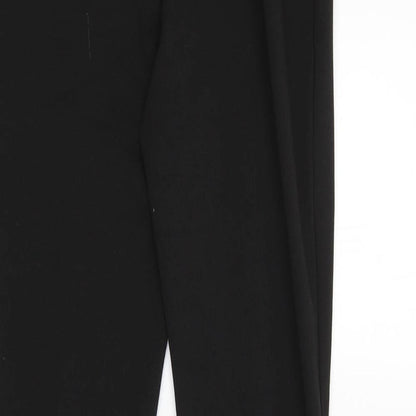 Brand and care label for ASOS women’s black trousers, size UK 10, 31-inch leg