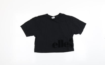 Additional front view of Ellesse women’s black basic t-shirt, size XS