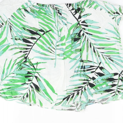 Preloved Primark Womens Green   Basic T-Shirt Size 6  - Leaf print - Label