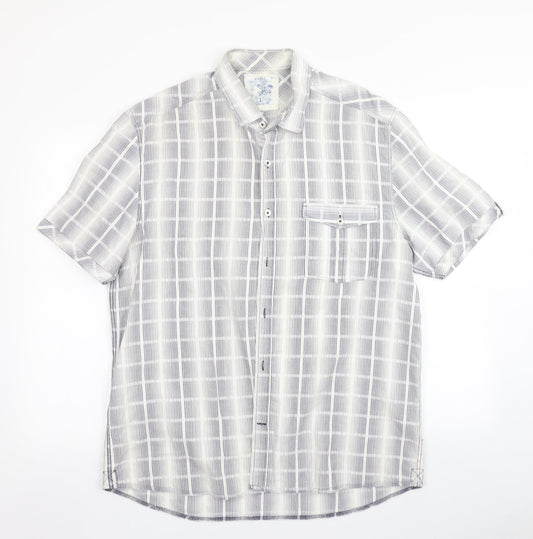 NEXT Mens Multicoloured Check   Button-Up Size L