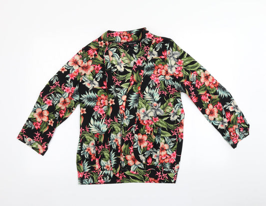 New Look Womens Multicoloured Floral  Wrap Jumper Size 14