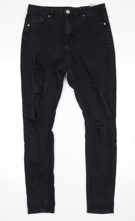 Preloved Boohoo Womens Blue   Skinny Jeans Size 10 L28 in - Front