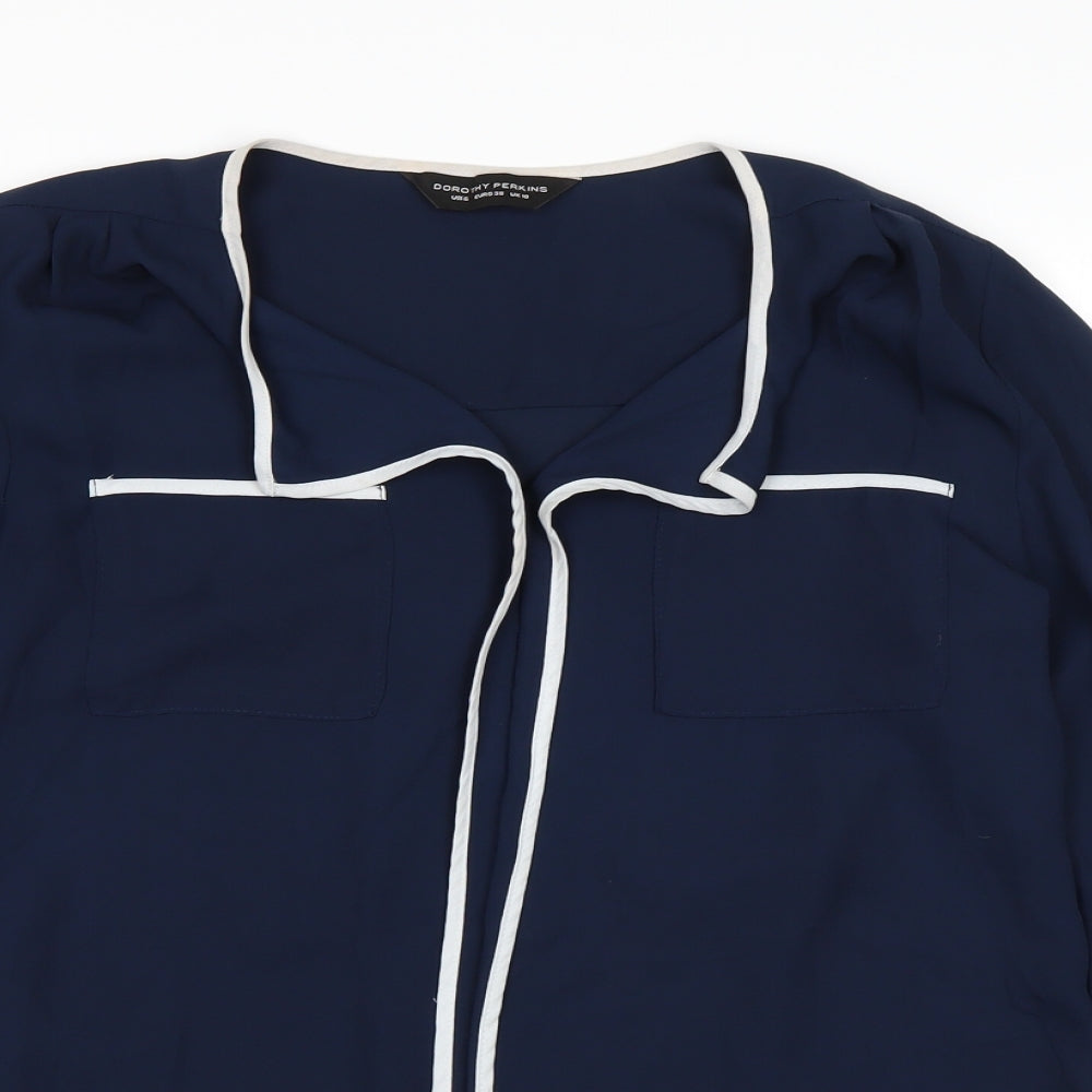 Dorothy Perkins Womens Blue   Basic Blouse Size 10