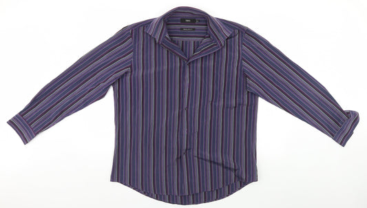 NEXT Mens Blue Striped   Button-Up Size L