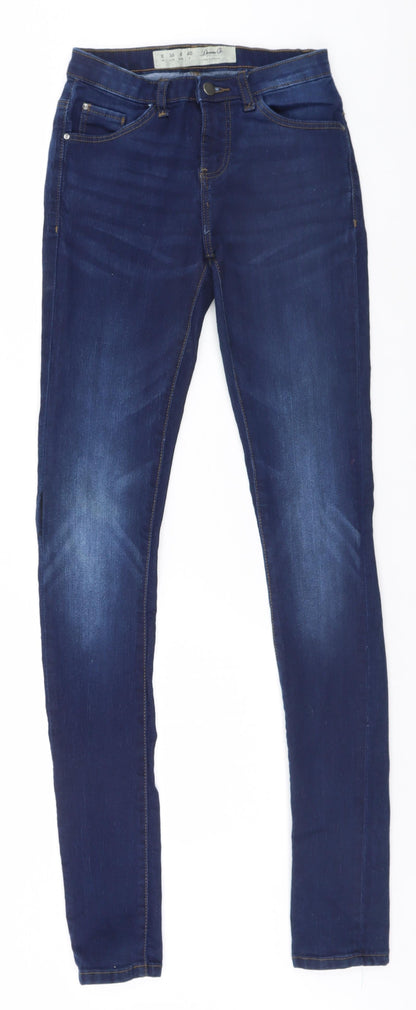 Additional front view of Denim & Co. women’s blue straight jeans, size UK 8, 32-inch leg
