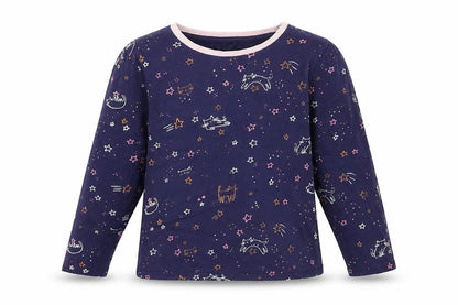 George Girls Blue Solid  Top Pyjama Top Size 8-9 Years  - Stars Star