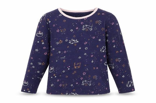 George Girls Blue Solid  Top Pyjama Top Size 8-9 Years  - Stars Star