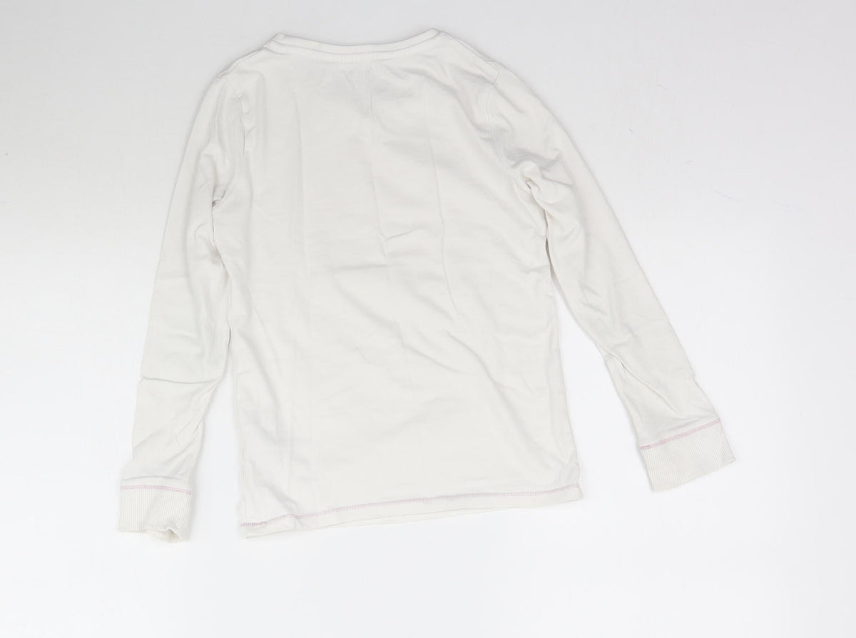 F&F Girls White   Top Pyjama Top Size 7-8 Years  - Oh Deer so so sleepy