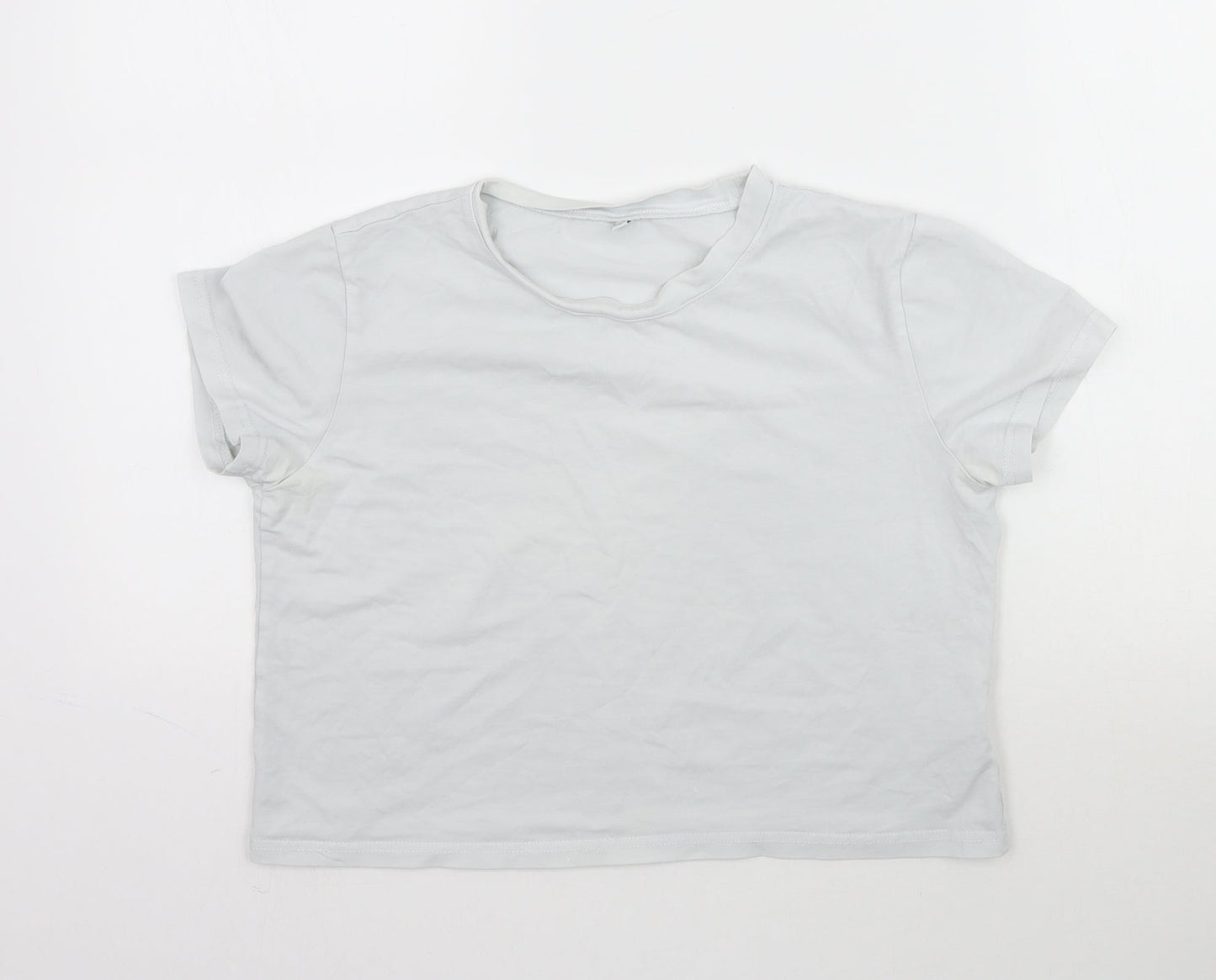 SheIn Womens Grey   Cropped T-Shirt Size S  - Light Grey / Blue