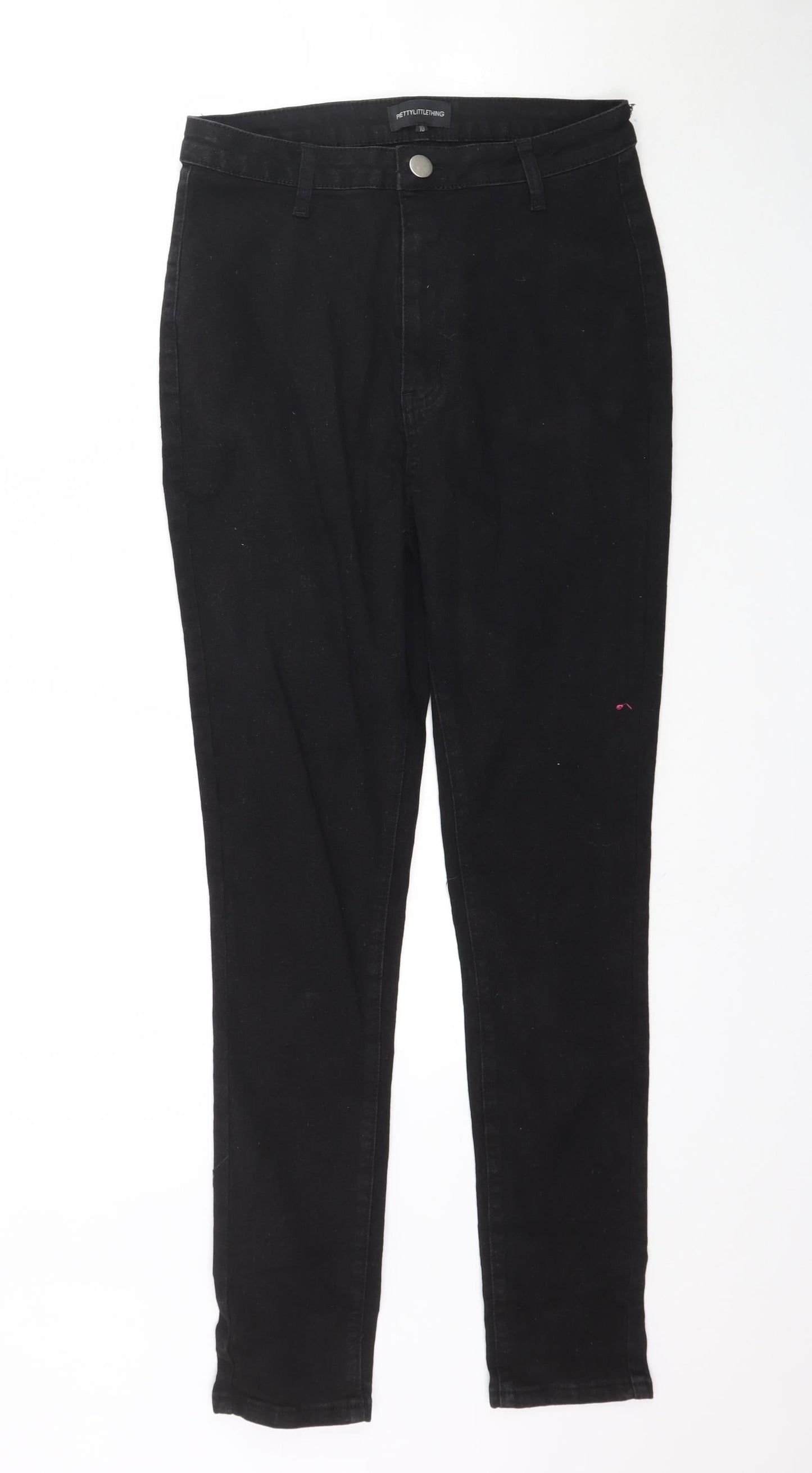 PRETTYLITTLETHING Womens Black  Denim Skinny Jeans Size 10 L30 in