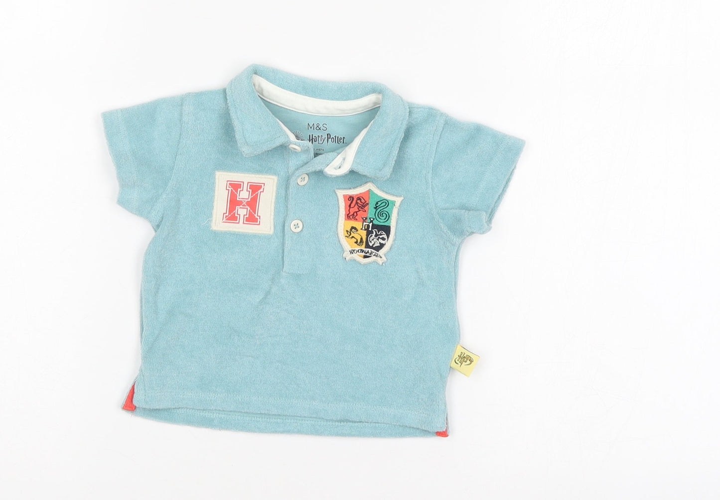 M&S Baby Blue   Basic Polo Size 0-3 Months  - HARRY POTTER
