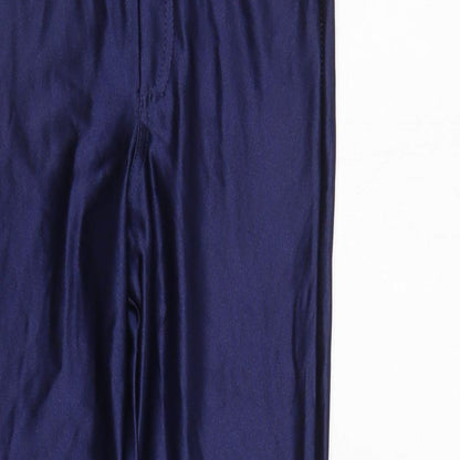 Close-up detail of Atmosphere women’s blue trousers, size UK 6, 30-inch leg
