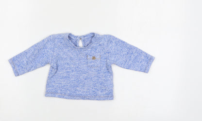 Additional front view of Matalan Baby Blue jumper, size 0-3, Months