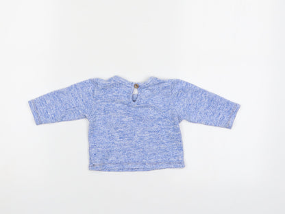 Back view of Matalan Baby Blue jumper, size 0-3, Months