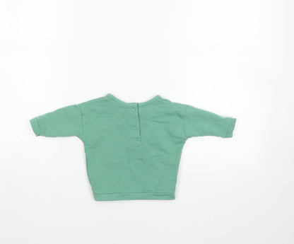 Back view of Marks & Spencer Baby Green jumper, size 0-3, Months