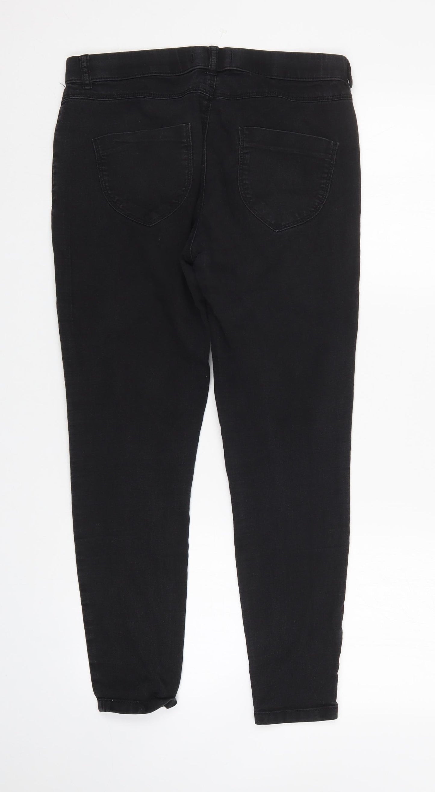 Dorothy Perkins Womens Black  Denim Tapered Jeans Size 10 L25 in