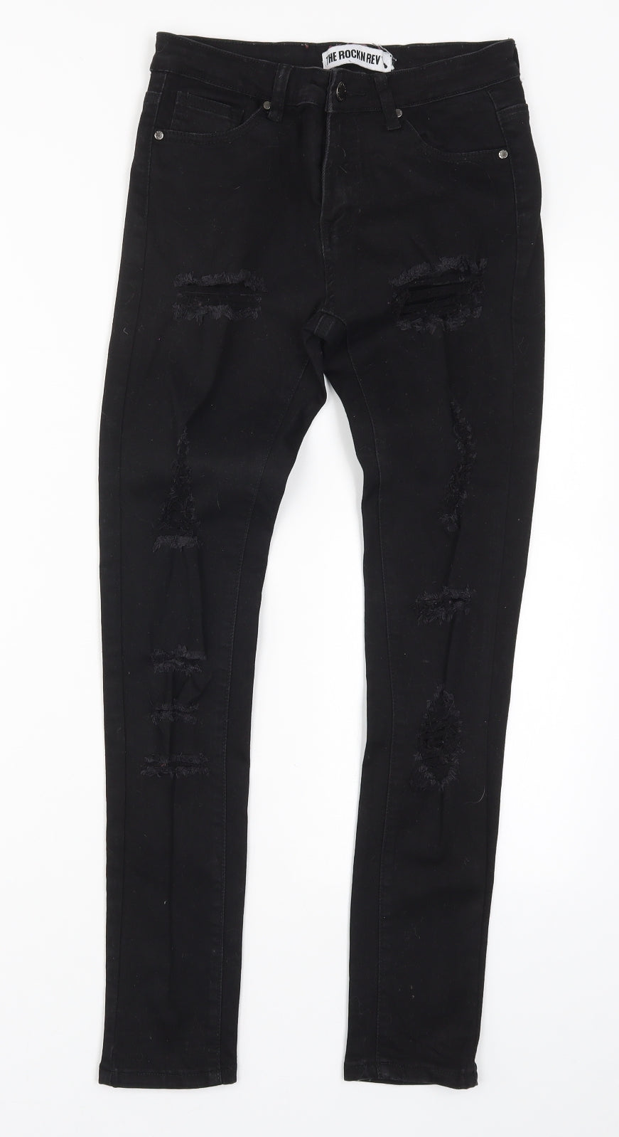 The Rocking Rev Womens Black  Denim Skinny Jeans Size 26 in L28 in