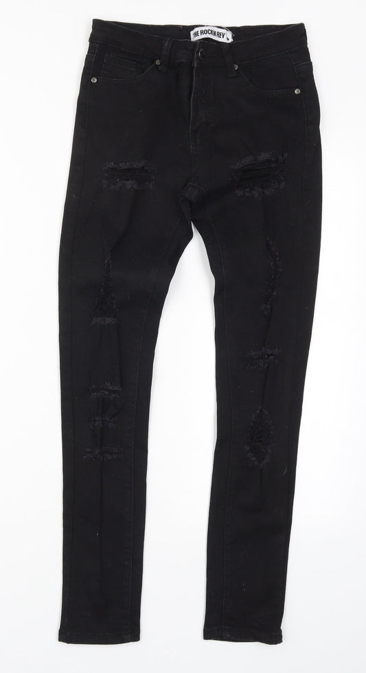 The Rocking Rev Womens Black  Denim Skinny Jeans Size 26 in L28 in