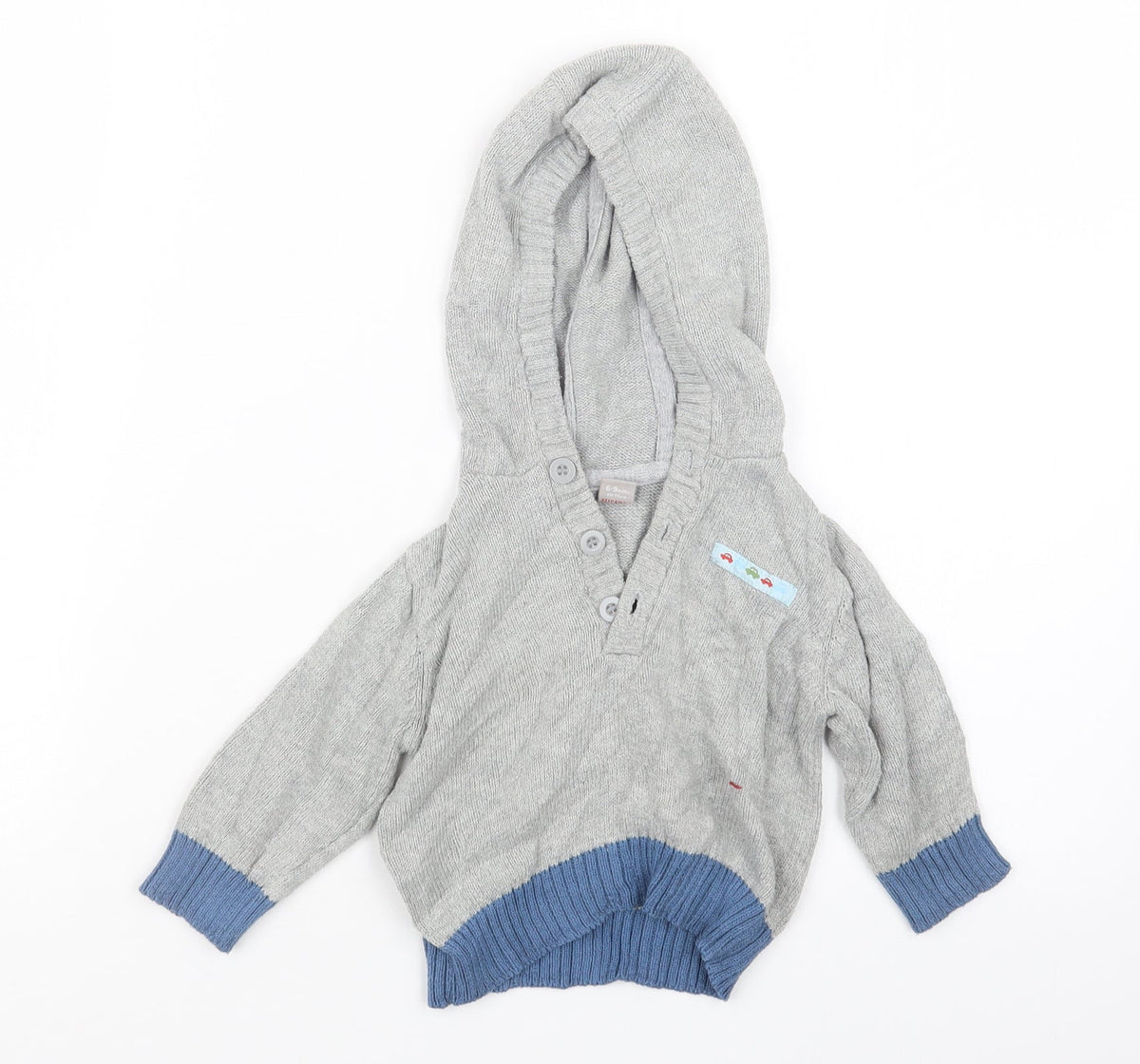 TU Boys Grey  Knit Pullover Jumper Size 6-9 Months